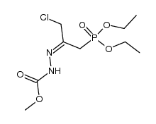 (E)-methyl 2-(1-chloro-3-(diethoxyphosphoryl)propan-2-ylidene)hydrazinecarboxylate结构式