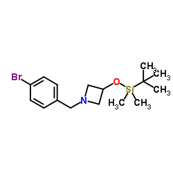 1-(4-Bromobenzyl)-3-{[dimethyl(2-methyl-2-propanyl)silyl]oxy}azetidine结构式