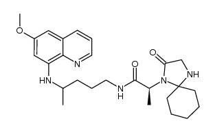 1-{7-[(6-methoxyquinolin-8-yl)amino]-3-aza-1-methyl-2-oxooctyl}-1,4-diazaspiro[4.5]decan-2-one Structure