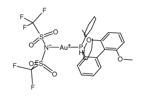 双(三氟甲磺酰基)酰亚胺(2-二环己基膦基-2'',6''-二甲氧基-1,1''-联苯)金(I)图片