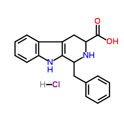 1-Benzyl-2,3,4,9-tetrahydro-1H-β-carboline-3-carboxylic acid hydrochloride (1:1) Structure