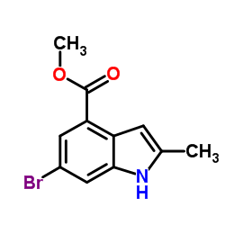 6-bromo-2-Methyl-1H-indole-4-carboxylic acid Methyl ester结构式