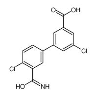 3-(3-carbamoyl-4-chlorophenyl)-5-chlorobenzoic acid结构式