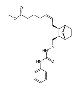 methyl [1S-[1α,2α(Z),3α,4α]]-7-[3-[[2-[(phenylamino)carbonyl]hydrazono]methyl]-7-oxabicyclo[2.2.1]hept-2-yl]-5-heptenoate Structure