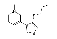 3-(3-Propylthio-1,2,5-thiadiazol-4-yl)-1,2,5,6-tetrahydro-1-methylpyridine结构式