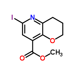 Methyl 6-iodo-3,4-dihydro-2H-pyrano[3,2-b]pyridine-8-carboxylate结构式