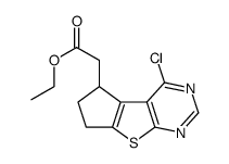 Ethyl 2-(4-Chloro-6,7-Dihydro-5H-Cyclopenta[4,5]Thieno[2,3-D]Pyrimidin-5-Yl)Acetate结构式