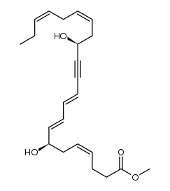 (4Z,7R,8E,10E,14S,16Z,19Z)-methyl 7,14-dihydroxydocosa-4,8,10,16,19-pentaen-12-ynoate Structure