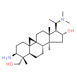 (20S)-3β-Amino-20-(dimethylamino)-16α-hydroxy-4,14-dimethyl-9β,19-cyclo-5α-pregnane-4α-methanol Structure