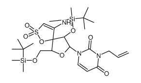 1-[(6R,8R,9R)-4-amino-9-[tert-butyl(dimethyl)silyl]oxy-6-[[tert-butyl(dimethyl)silyl]oxymethyl]-2,2-dioxo-1,7-dioxa-2λ6-thiaspiro[4.4]non-3-en-8-yl]-3-prop-2-enylpyrimidine-2,4-dione Structure
