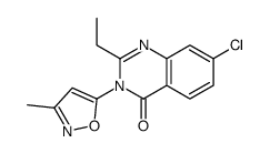 7-chloro-2-ethyl-3-(3-methyl-1,2-oxazol-5-yl)quinazolin-4-one结构式