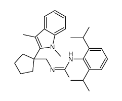 1-[[1-(1,3-dimethylindol-2-yl)cyclopentyl]methyl]-3-[2,6-di(propan-2-yl)phenyl]urea Structure