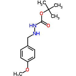 N-[(4-甲氧基苯基)甲基氨基]氨基甲酸叔丁酯结构式