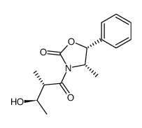 (-)-(4S,5R,2'S,3'R)-3-(3-hydroxy-2-methylbutanoyl)-4-methyl-5-phenyl-1,3-oxazolidin-2-one结构式