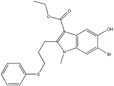 ethyl 6-broMo-5-hydroxy-1-Methyl-2-(3-(phenylthio)propyl)-1H-indole-3-carboxylate Structure