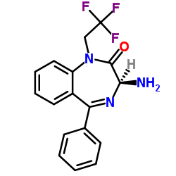 (3S)-3-Amino-5-phenyl-1-(2,2,2-trifluoroethyl)-1,3-dihydro-2H-1,4-benzodiazepin-2-one结构式