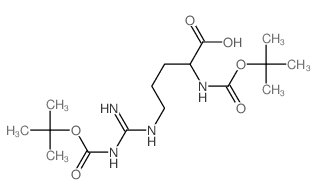 L-Ornithine,N2-[(1,1-dimethylethoxy)carbonyl]-N5-[[[(1,1-dimethylethoxy)carbonyl]amino]iminomethyl]-结构式