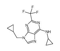 N-cyclopropyl-9-(cyclopropylmethyl)-2-(trifluoromethyl)purin-6-amine结构式