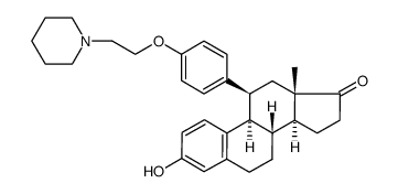 3-hydroxy-11β-(4-(2-(1-piperidinyl)ethoxy)phenyl)-estra-1,3,5(10)-trien-17-one结构式