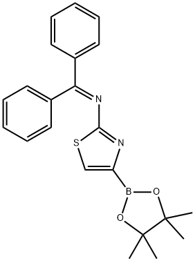 2-(N-diphenylmethylene)thiazole-4-boronic acid pinacol ester Structure