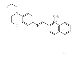 Quinolinium,2-[[[4-[bis(2-chloroethyl)amino]phenyl]imino]methyl]-1-methyl-, chloride (1:1) Structure