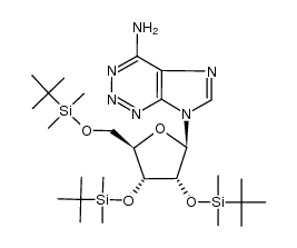 4-amino-7-[2,3,5-tri-O-(t-butyldimethylsilyl)-β-D-ribofuranosyl]imidazo[4,5-d][1,2,3]triazine Structure