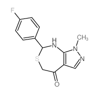 1H-Pyrazolo[3,4-d][1,3]thiazepin-4(5H)-one,7-(4-fluorophenyl)-7,8-dihydro-1-methyl- Structure