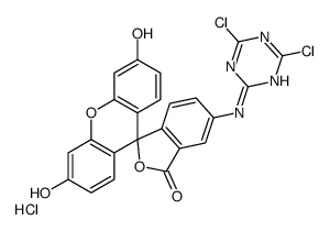 6-[(4,6-dichloro-1,3,5-triazin-2-yl)amino]-3',6'-dihydroxyspiro[2-benzofuran-3,9'-xanthene]-1-one,hydrochloride Structure