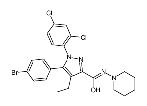 5-(4-bromophenyl)-1-(2,4-dichlorophenyl)-4-ethyl-N-piperidin-1-ylpyrazole-3-carboxamide Structure