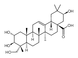 2α,3β,21β,23-Tetrahydroxyolean-12-en-28-oic acid structure