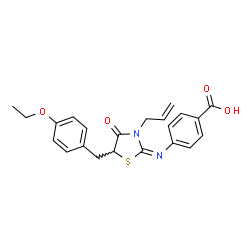 (E)-4-((3-allyl-5-(4-ethoxybenzyl)-4-oxothiazolidin-2-ylidene)amino)benzoic acid结构式