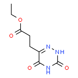 1,2,4-Triazine-6-propanoic acid, 2,3,4,5-tetrahydro-3,5-dioxo-, ethyl ester (9CI)结构式