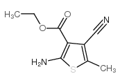 3-Thiophenecarboxylicacid,2-amino-4-cyano-5-methyl-,ethylester(9CI)结构式