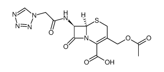 7-((tetrazol-1'-yl)acetylamino)-3-acetyloxymethyl-8-oxo-5-thia-1-azabicyclo[4.2.0]oct-2-ene-2-carboxylic acid Structure