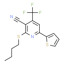 2-(Butylsulfanyl)-6-(2-thienyl)-4-(trifluoromethyl)nicotinonitrile结构式