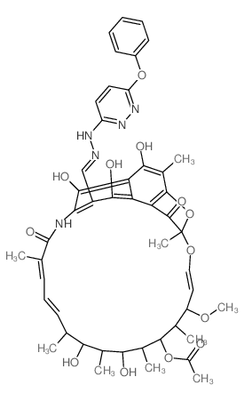 3-{[(6-phenoxy-pyridazin-3-yl)-hydrazono]-methyl}-rifamycin结构式
