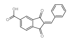 2-benzylidene-1,3-dioxoindene-5-carboxylic acid结构式
