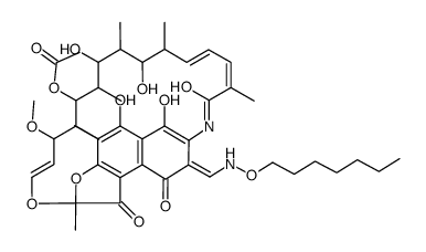 3-Formylrifamycin SV O-heptyloxime结构式