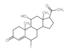17-acetyl-6-fluoro-11-hydroxy-10,13-dimethyl-1,2,6,7,8,9,11,12,14,15,16,17-dodecahydrocyclopenta[a]phenanthren-3-one结构式