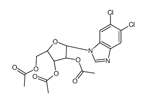 5,6-Dichloropurine-1-(2,3,5-tri-O-acetyl-β-D-ribofuanosyl)-1H-benzimidazole Structure