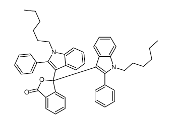 3,3-bis(1-hexyl-2-phenylindol-3-yl)-2-benzofuran-1-one结构式