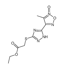 [5-(4-methyl-5-oxy-furazan-3-yl)-1H-[1,2,4]triazol-3-ylsulfanyl]-acetic acid ethyl ester Structure