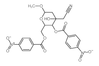 a-D-arabino-Hexopyranoside,methyl 3-C-(cyanomethyl)-2-deoxy-,4,6-bis(4-nitrobenzoate)结构式