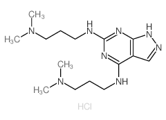 N,N-bis(3-dimethylaminopropyl)-2,4,8,9-tetrazabicyclo[4.3.0]nona-2,4,7,10-tetraene-3,5-diamine Structure