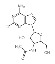 9H-Purin-6-amine,9-[3-(acetylamino)-3-deoxy-a-D-arabinofuranosyl]-2-chloro- picture