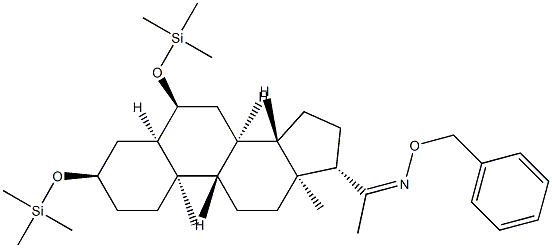 3α,6α-Bis(trimethylsiloxy)-5β-pregnan-20-one O-benzyl oxime structure