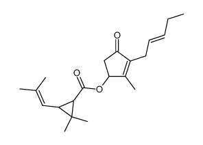 2,2-Dimethyl-3-(2-methyl-1-propenyl)cyclopropane-1-carboxylic acid 2-methyl-4-oxo-3-(2-pentenyl)-2-cyclopenten-1-yl ester结构式