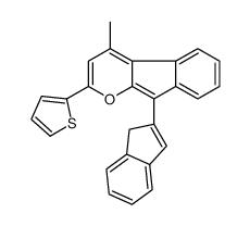 9-(1H-inden-2-yl)-4-methyl-2-thiophen-2-ylindeno[2,1-b]pyran结构式