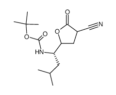 (2SR,4RS,5S)-5-[N-(tert-butoxycarbonyl)amino]-2-cyano-7-methyl-1,4-octanolactone Structure