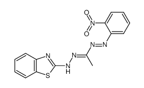 1-benzothiazol-2-yl-3-methyl-5-(2-nitro-phenyl)-formazan结构式